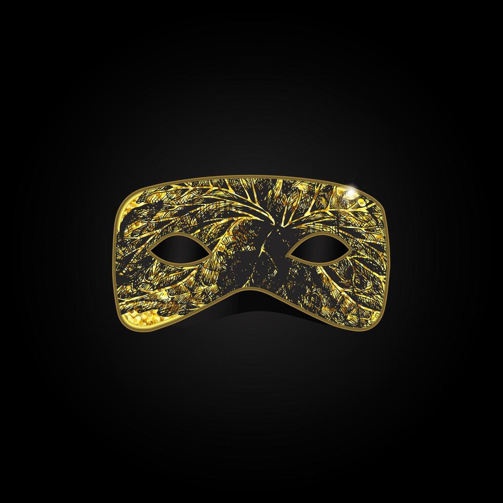 Magic gold mask vector