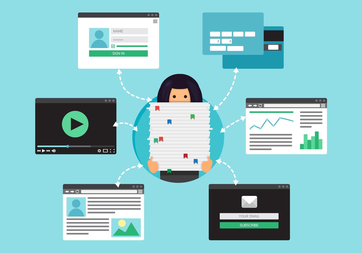 Web Virtual Socail Network vector