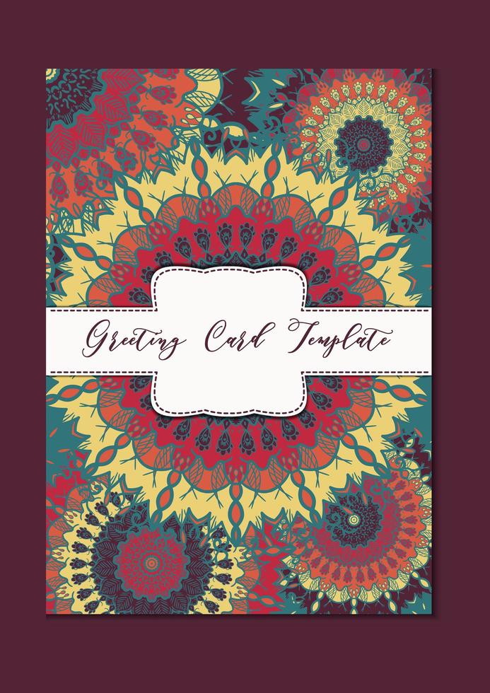 Mandala oriental template card vector