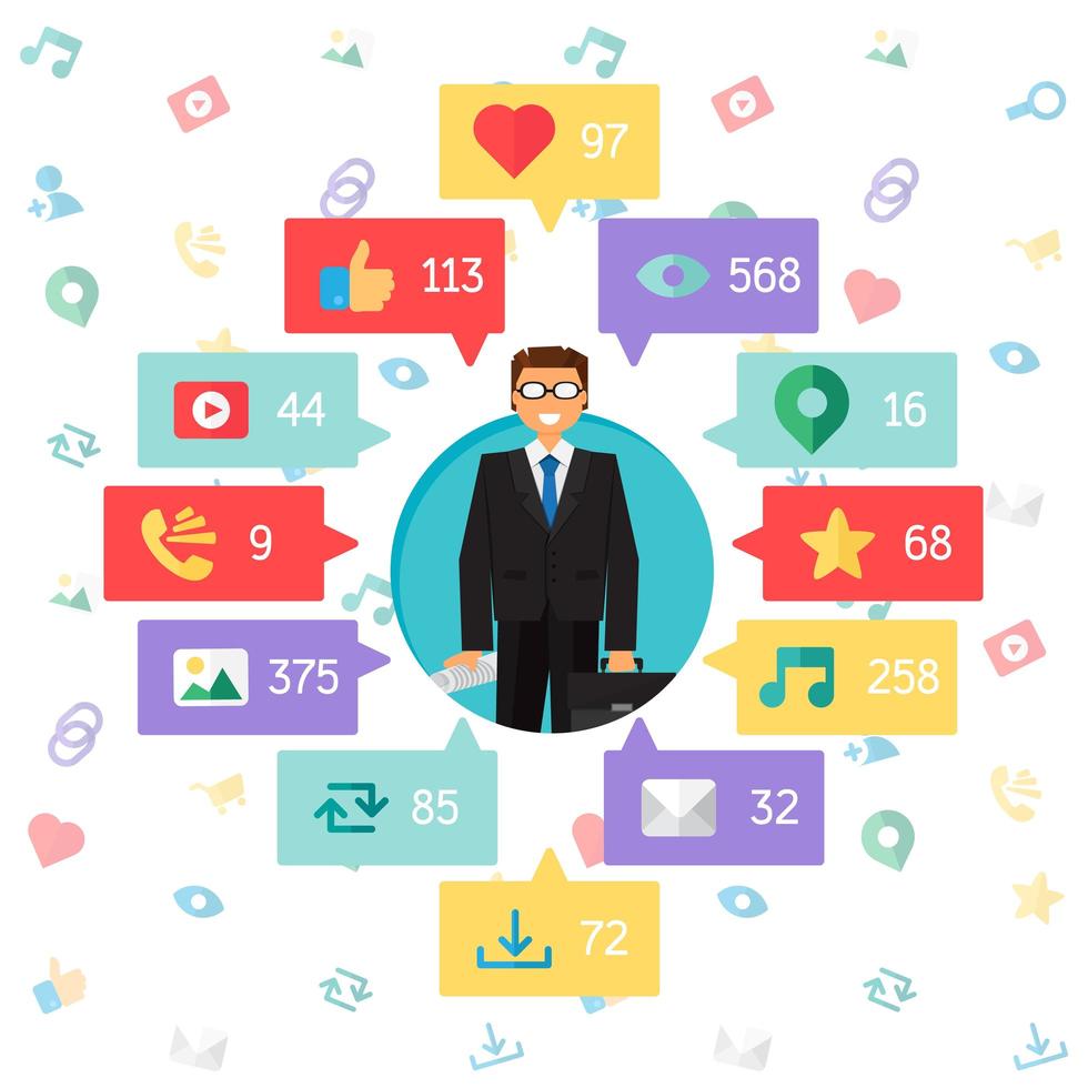 Web Virtual Socail Network vector