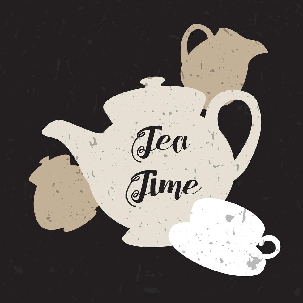 ilustración de la hora del té vector