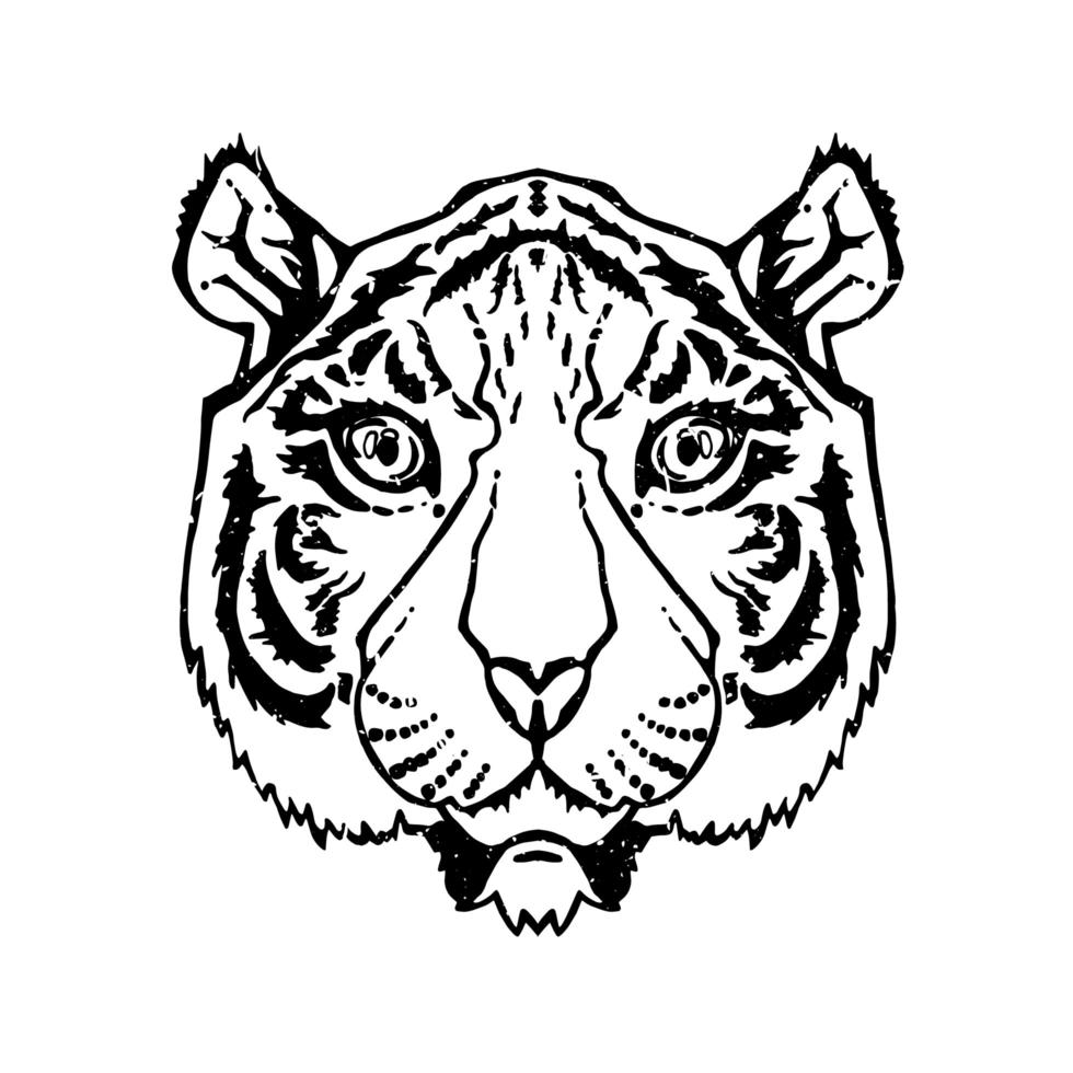 Line Art Tiger vector