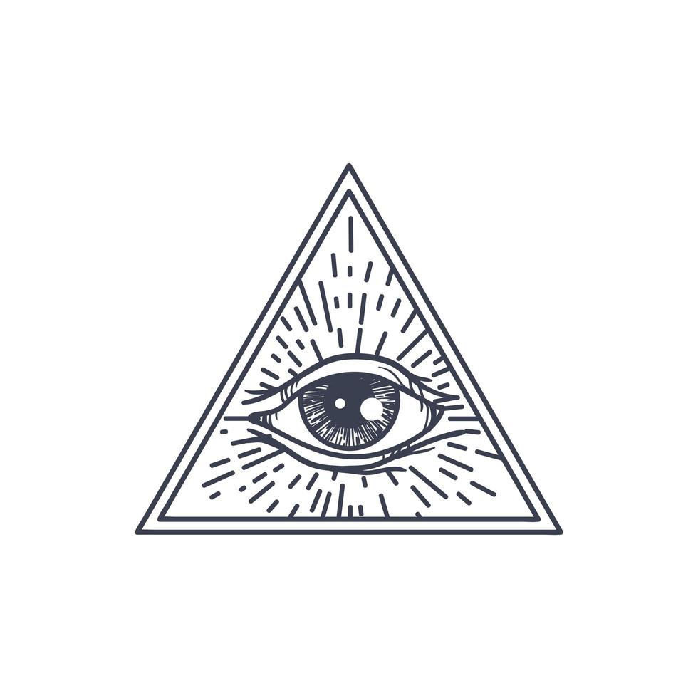 All Seeing Eye in Triangle vector