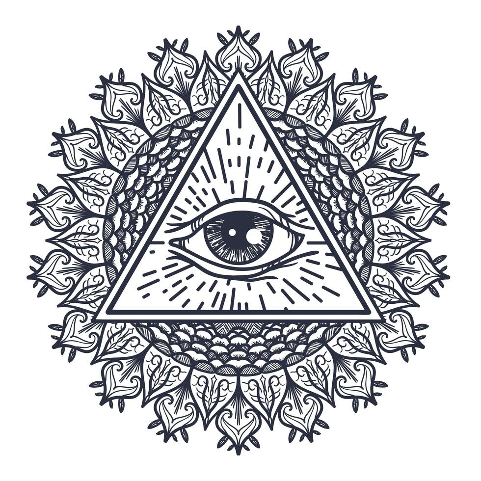 All Seeing Eye in Triangle and Mandal vector
