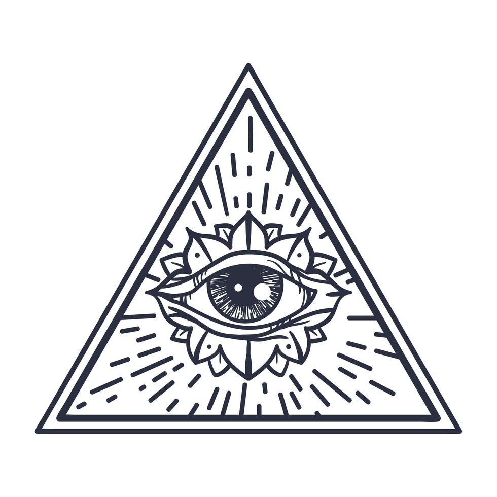 All Seeing Eye in Triangle vector