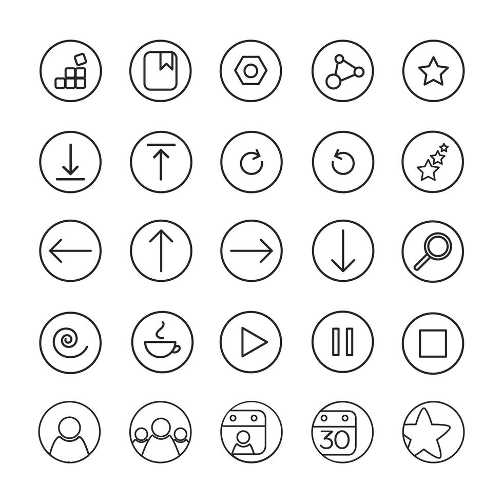 iconos de aplicaciones web vector