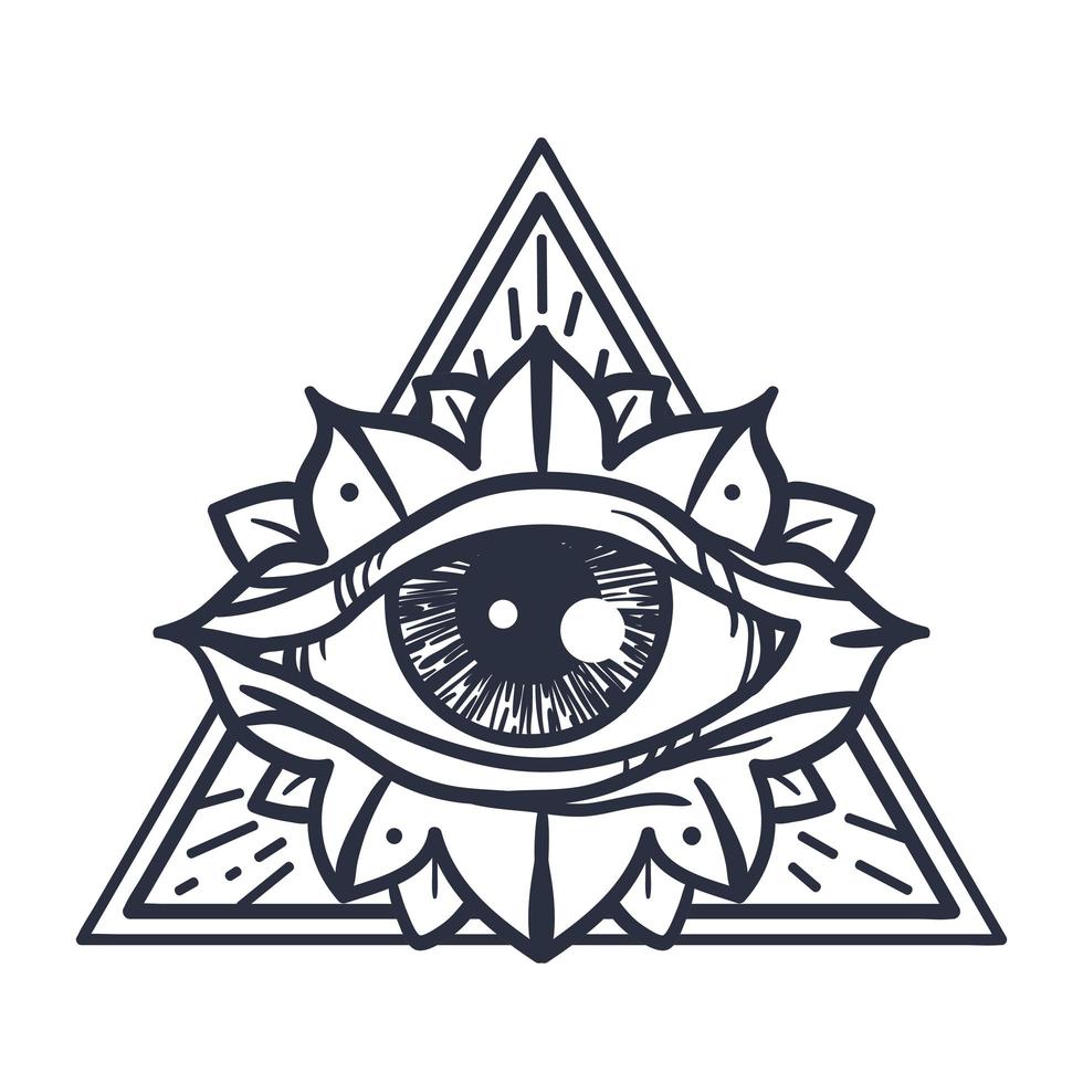 All Seeing Eye in Triangle vector