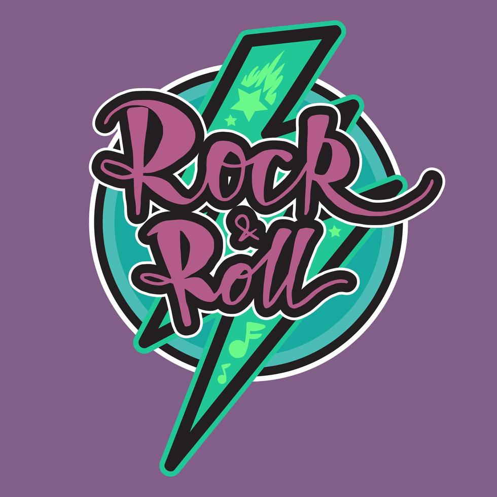 Rock and Roll Lettering vector