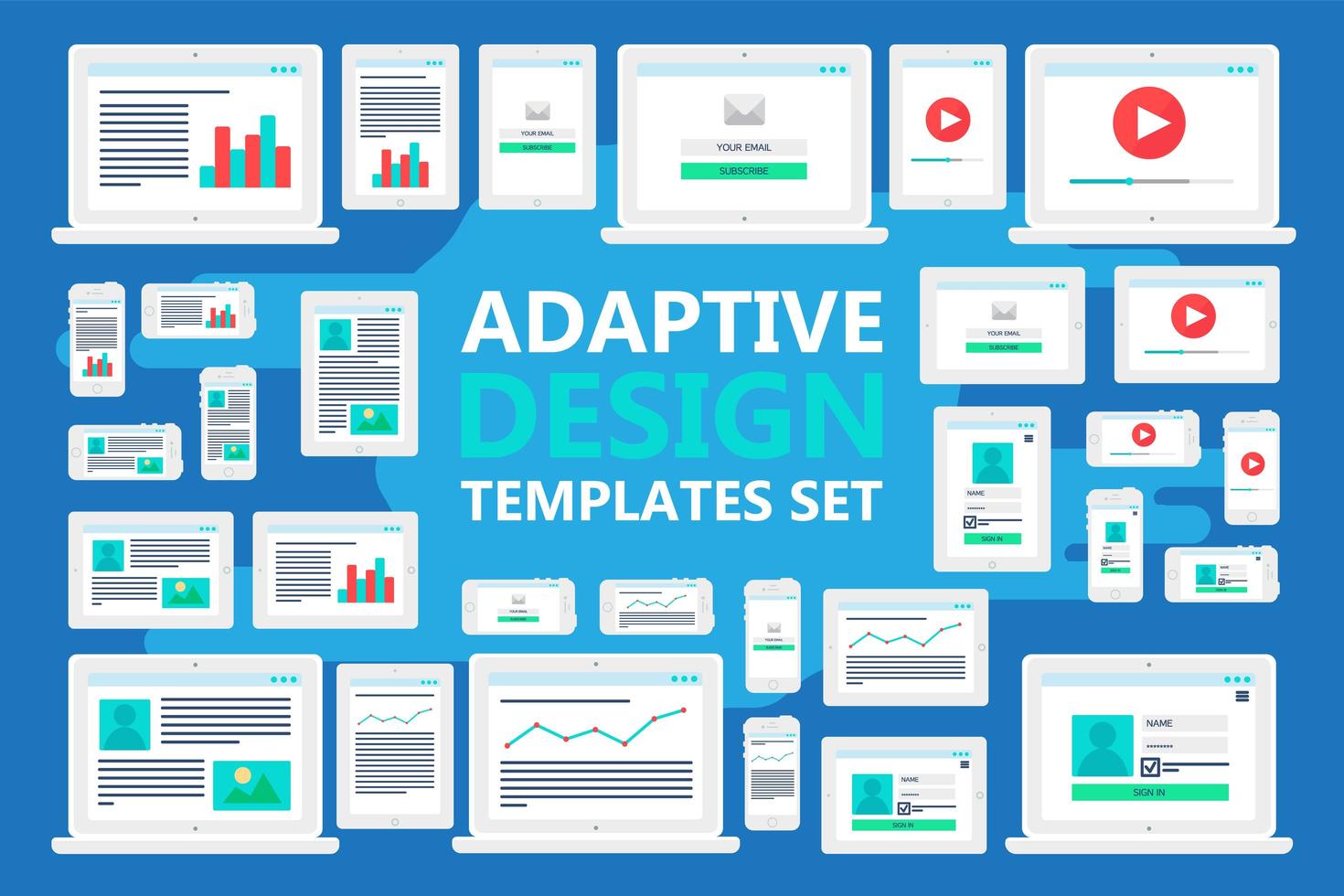 plantillas web adaptables vector