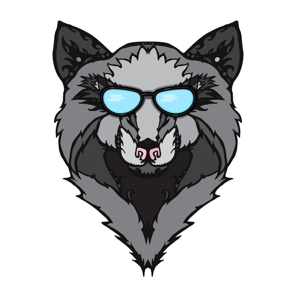 Wild wolf tattoo vector