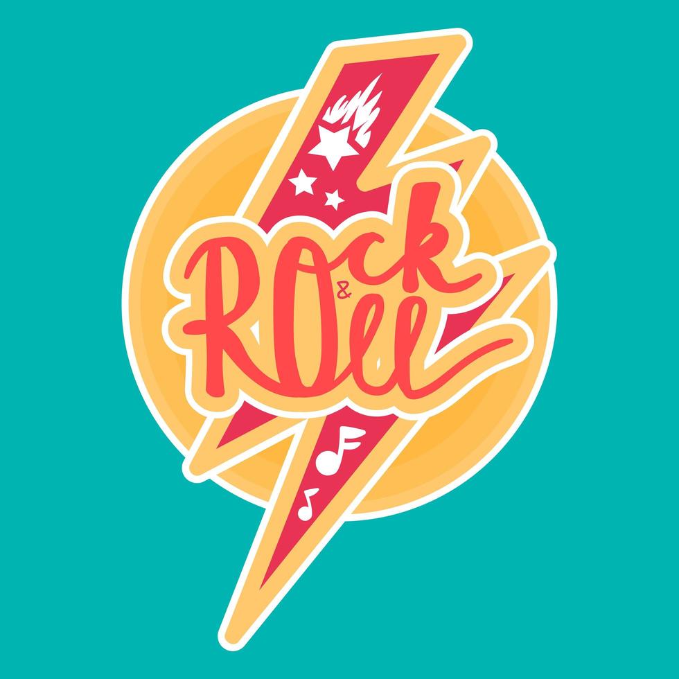 letras de rock and roll vector