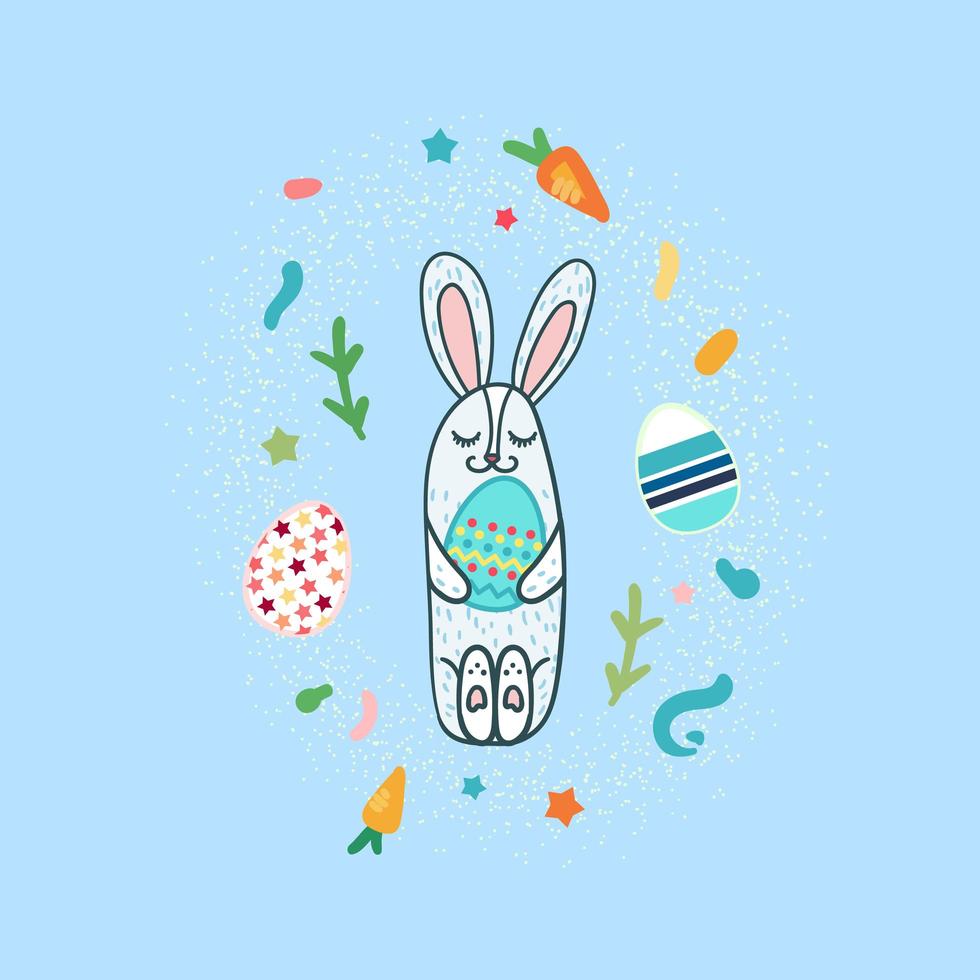 conejo de pascua feliz vector