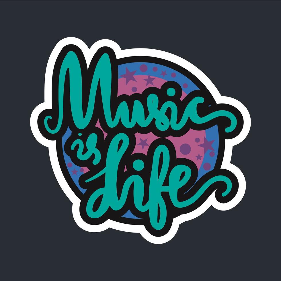 la música es vida vector