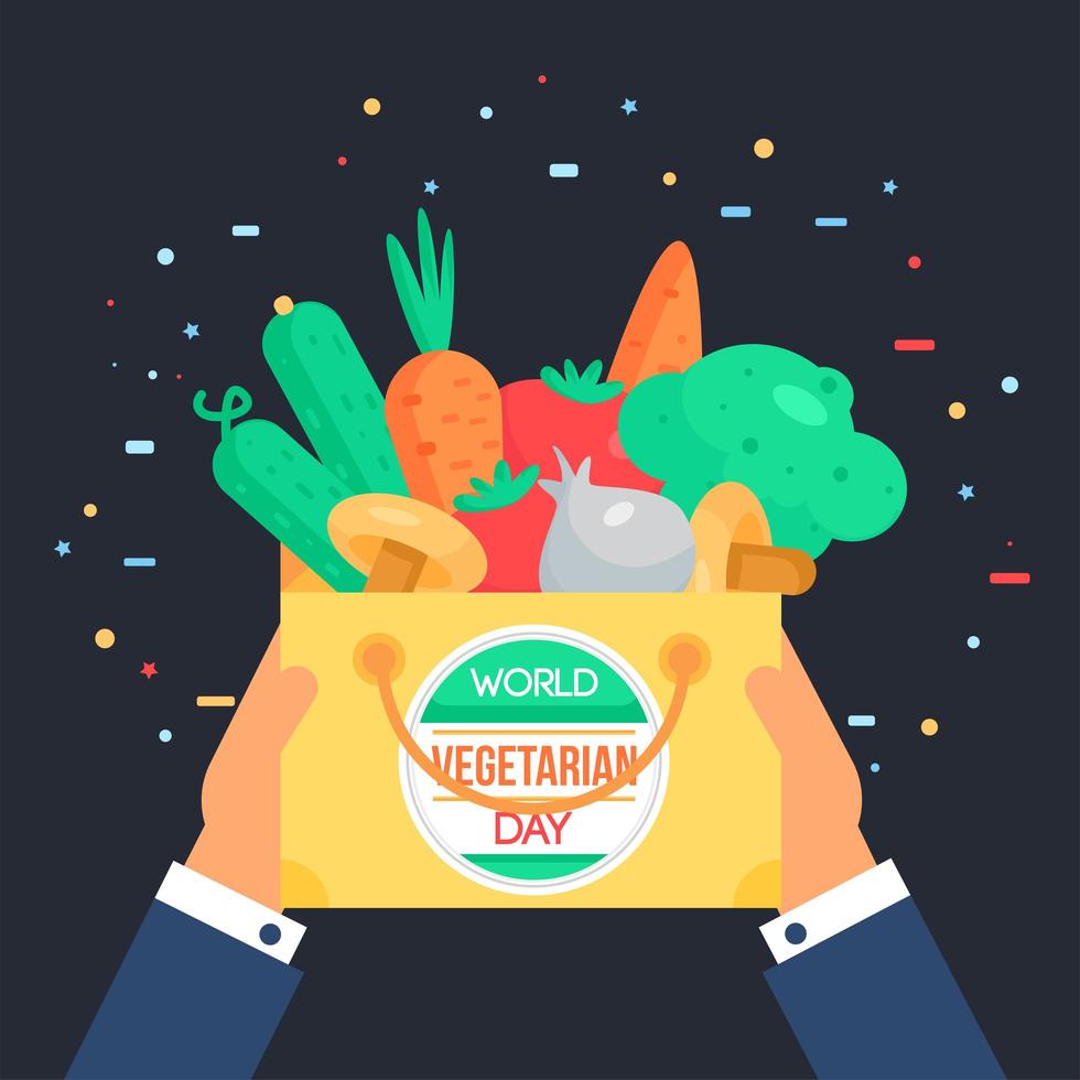 dia mundial del vegetariano vector