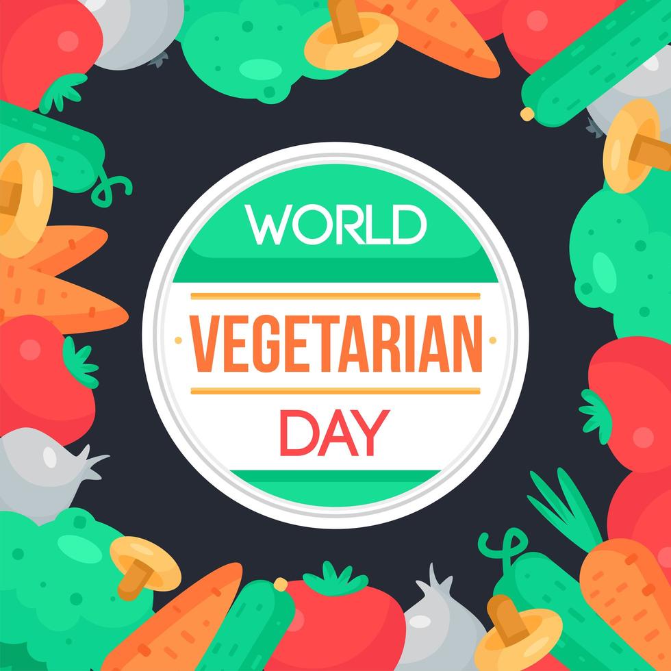 dia mundial del vegetariano vector