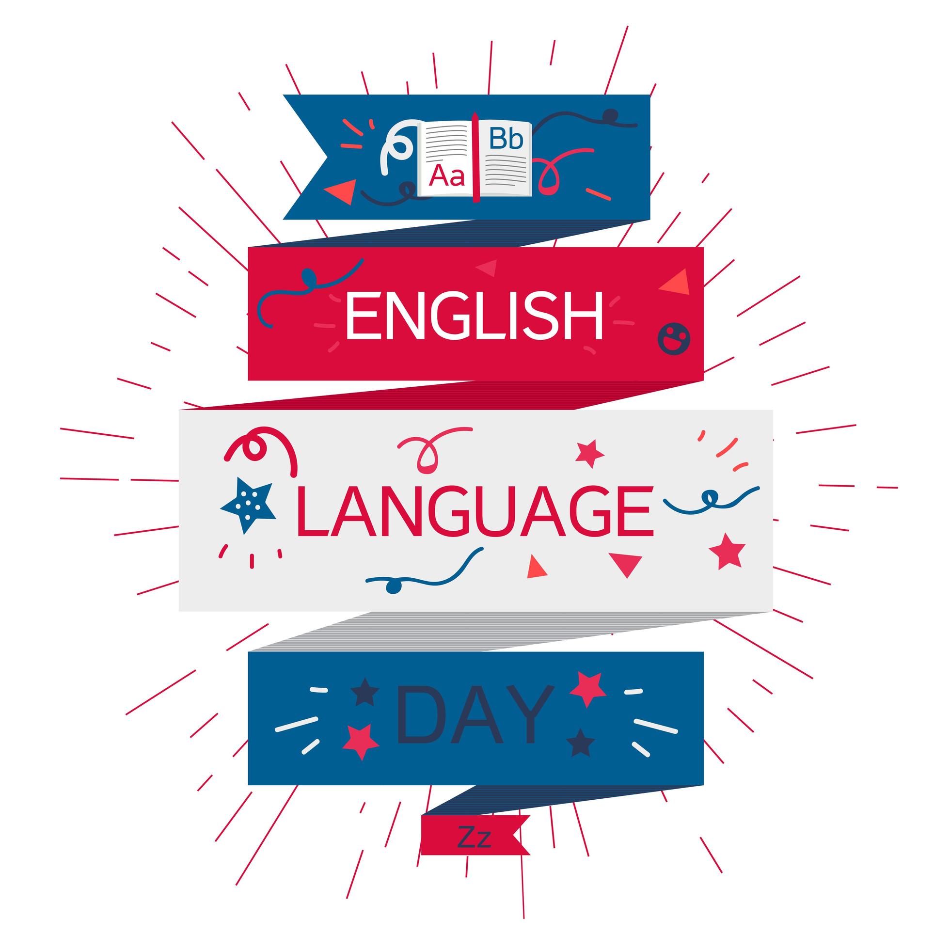 English Language Day Banner 2001584 Vector Art At Vecteezy