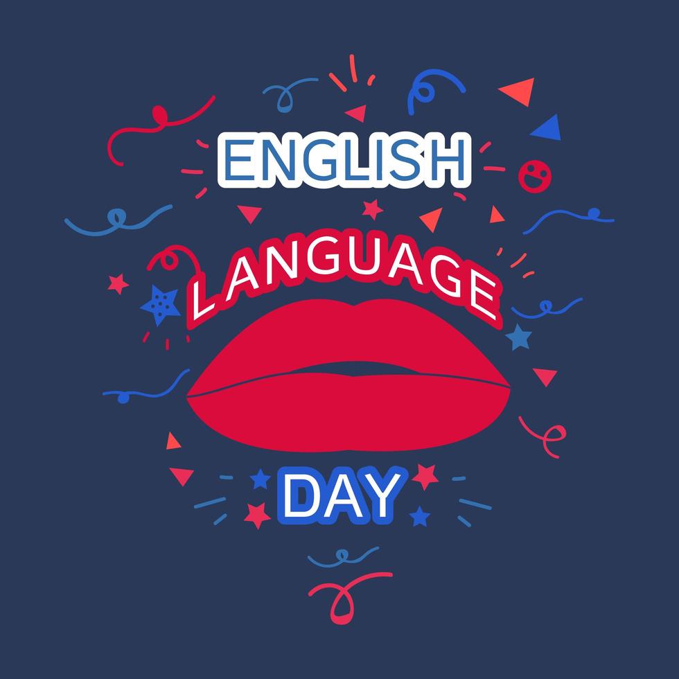 banner del día del idioma inglés vector