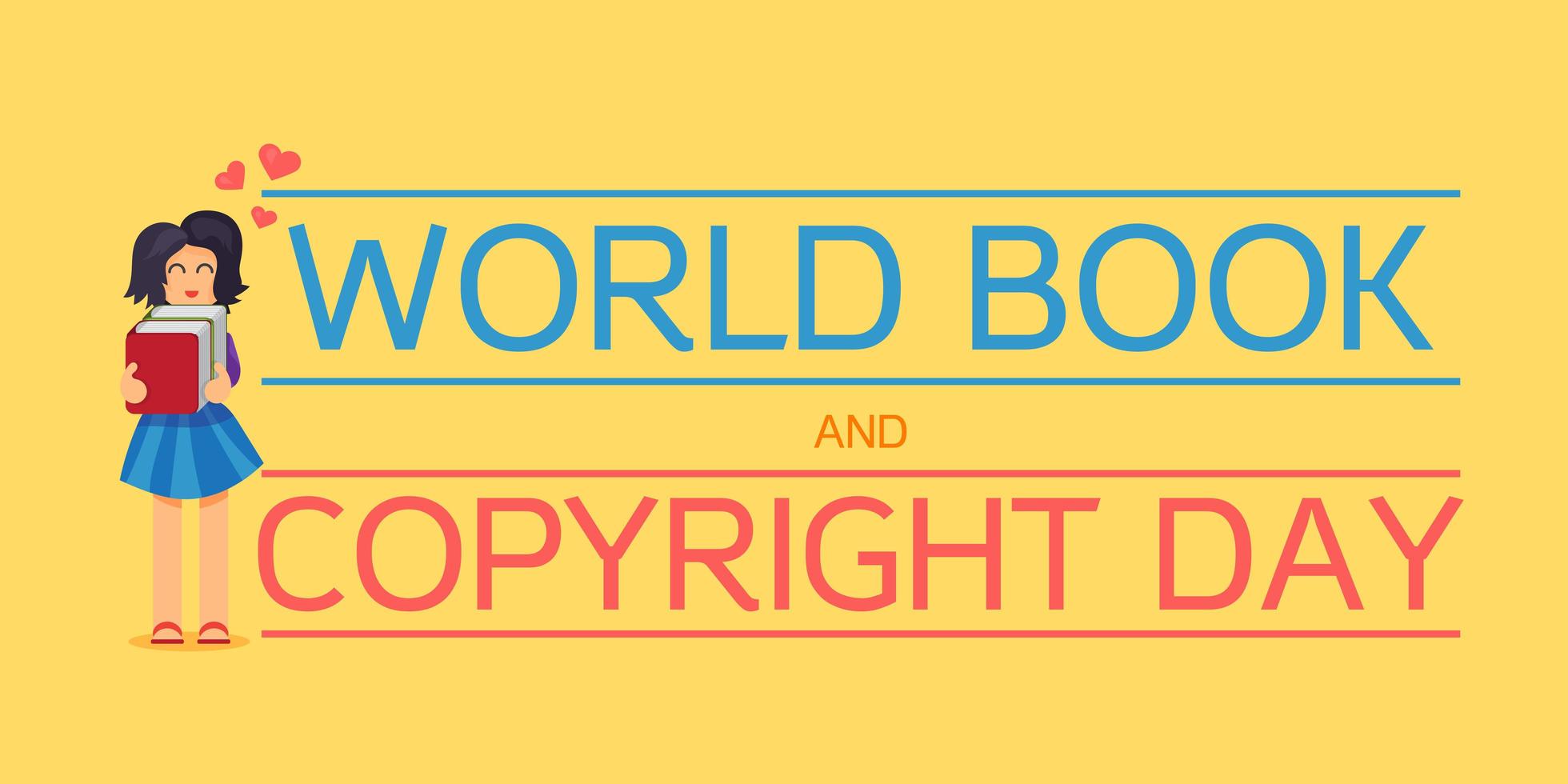 día mundial del libro y los derechos de autor vector
