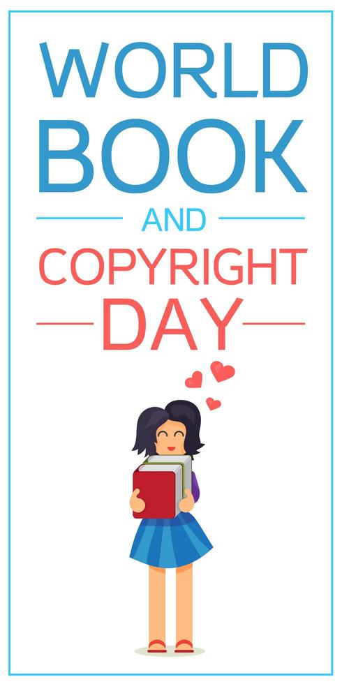 día mundial del libro y los derechos de autor vector