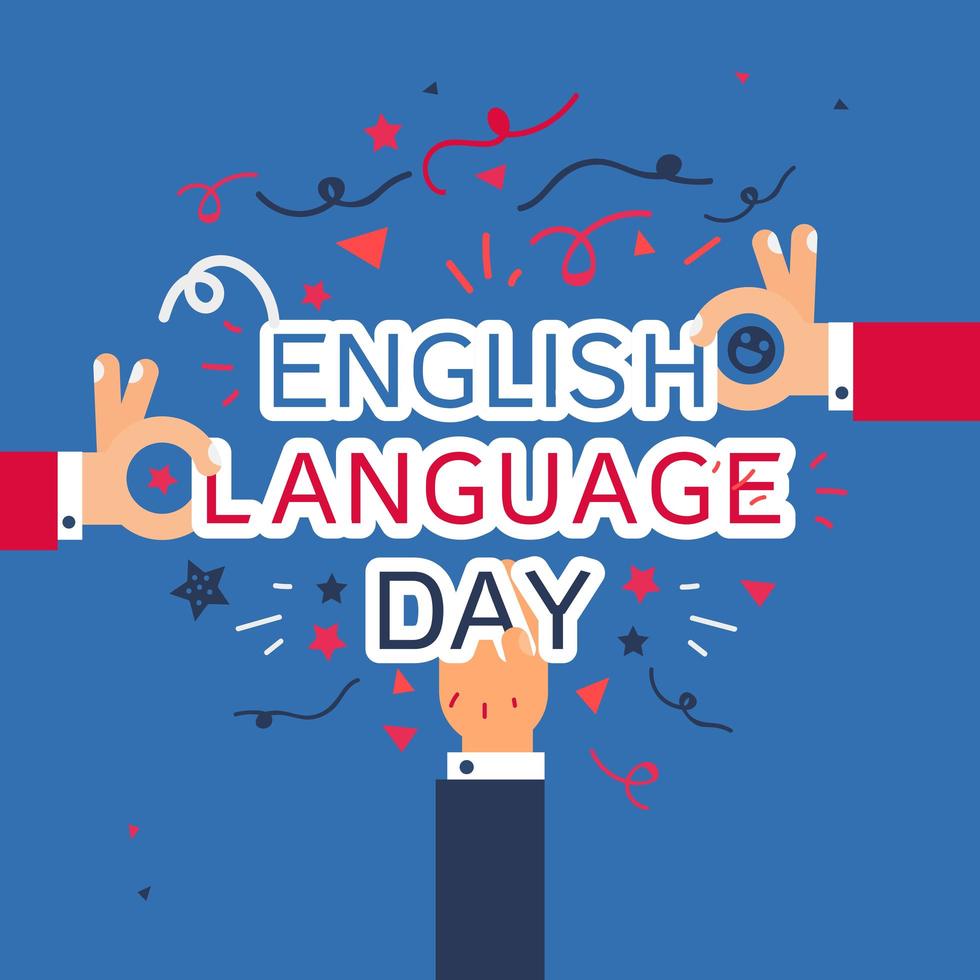 banner del día del idioma inglés vector