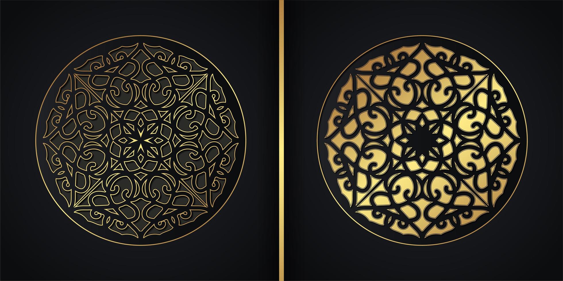 Dark mandala background concept design vector