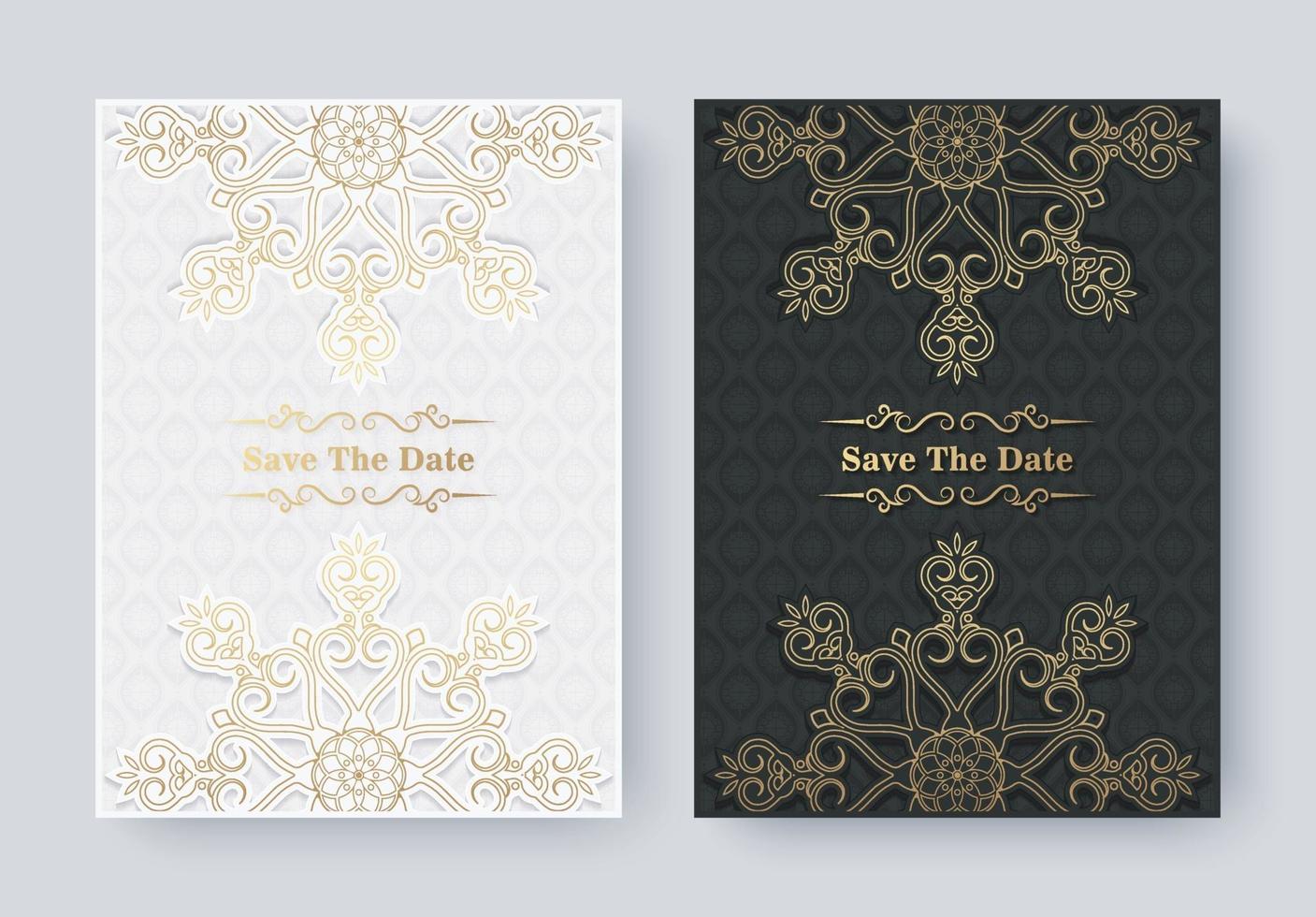 Luxury vintage golden vector invitation card template