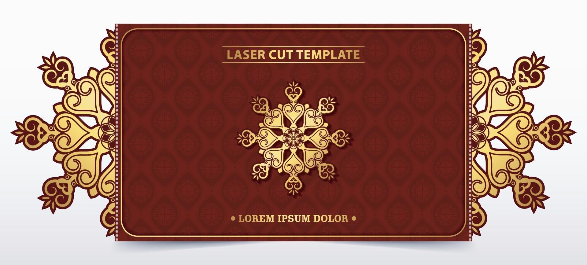 Decorative laser cut template for wedding vector