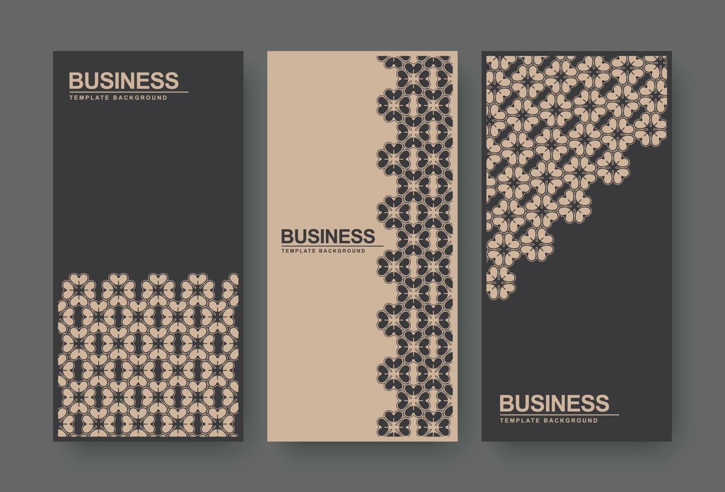 Brown and black abstract floral pattern banner vector