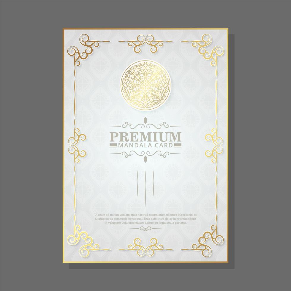 diseño de menú de mandala premium de lujo vector