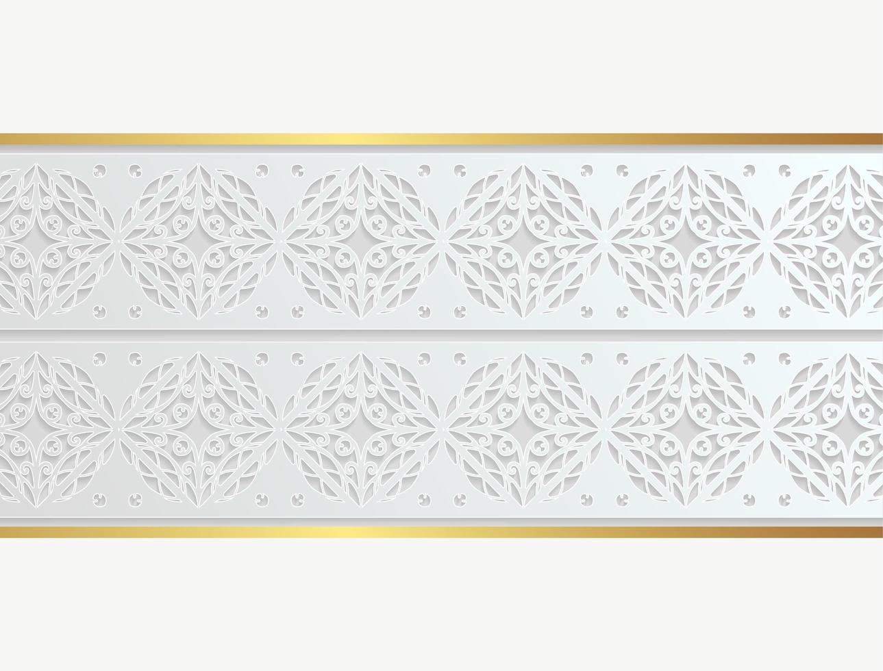 Elegant white ornamental border design vector