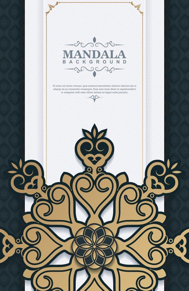 Luxury mandala decorative card in gold color vector