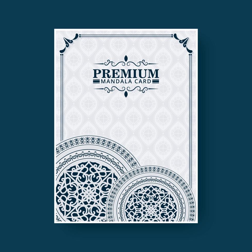 Elegant mandala cover in blue color vector