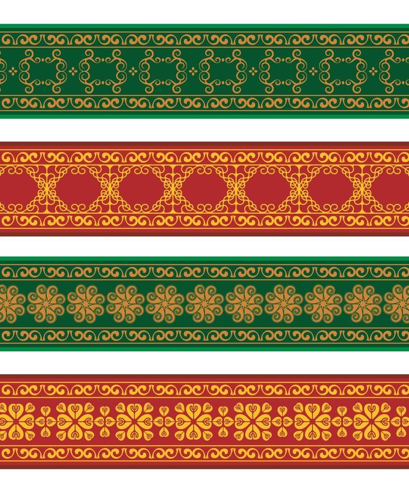 Henna banner colorful border vector