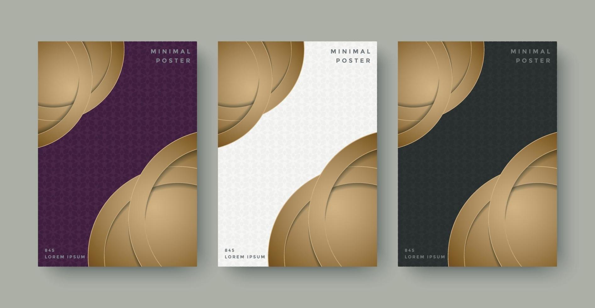 Minimal Cover in Gold. Vector Geometric Abstract Poster Design.