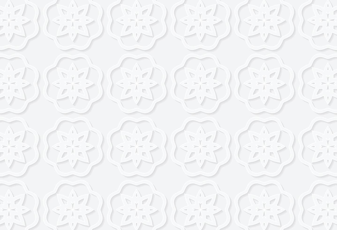 Abstract Islamic white geometric pattern background vector