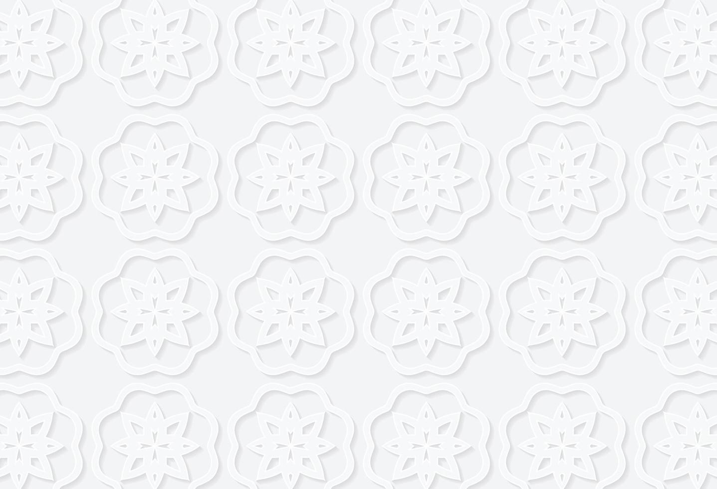 Abstract Islamic white geometric pattern background vector