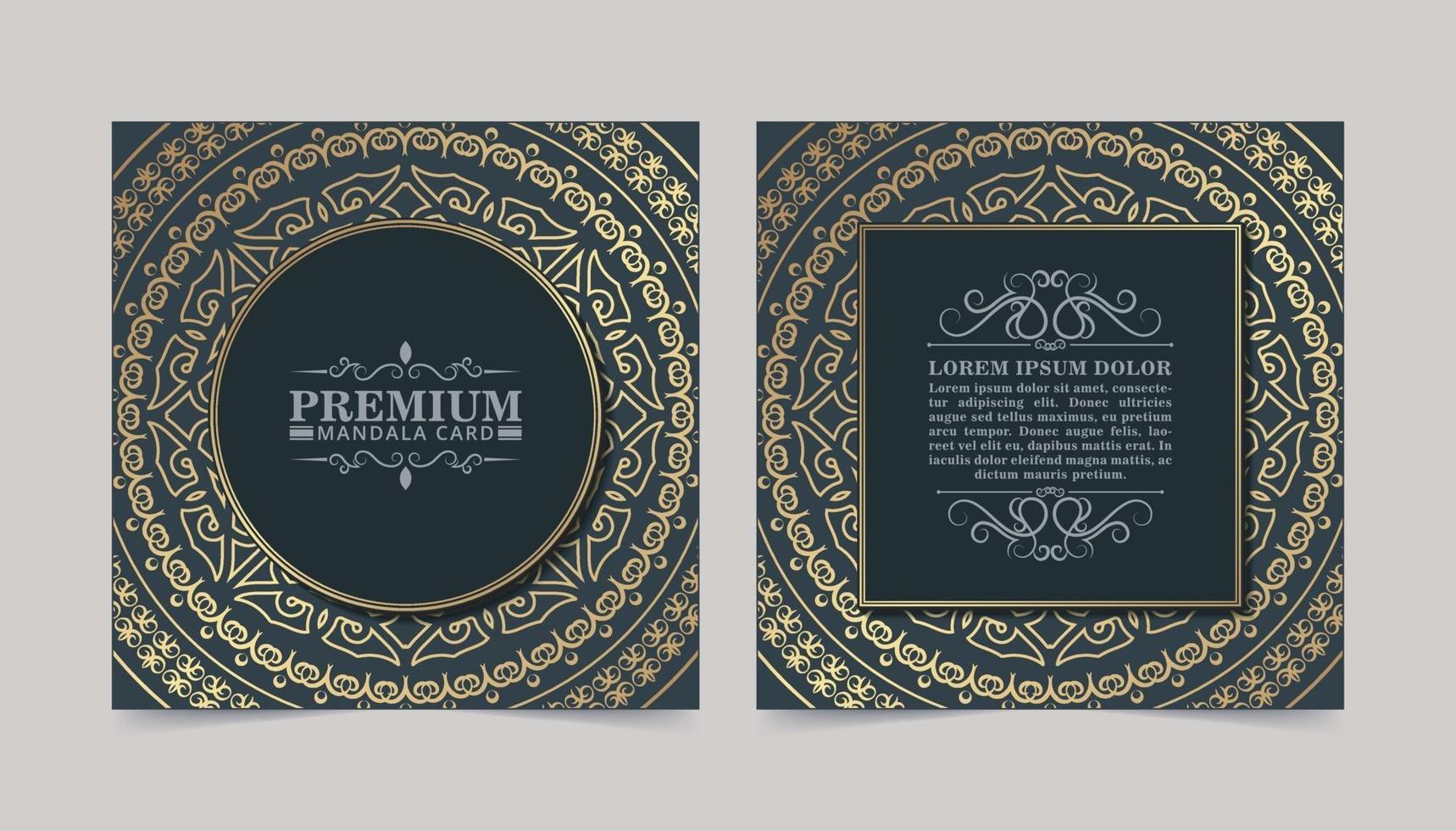 Luxury mandala decorative card in gold color vector