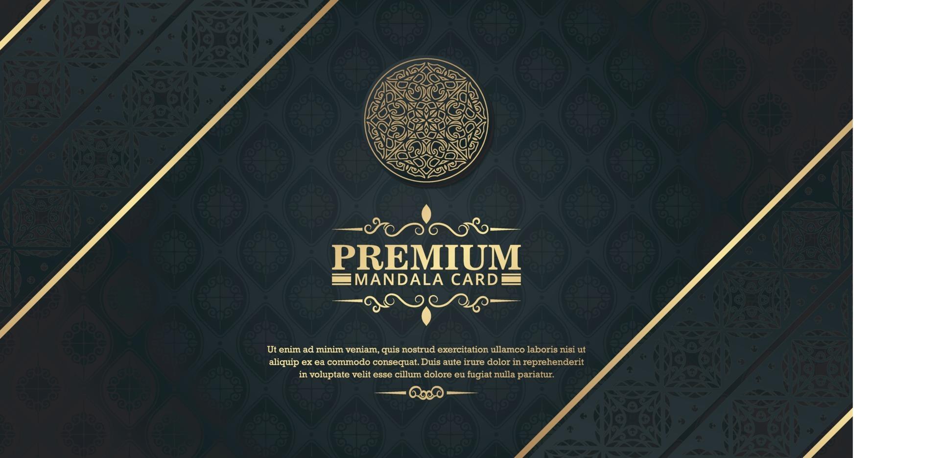 Luxurious dark mandala background with decorative frames vector