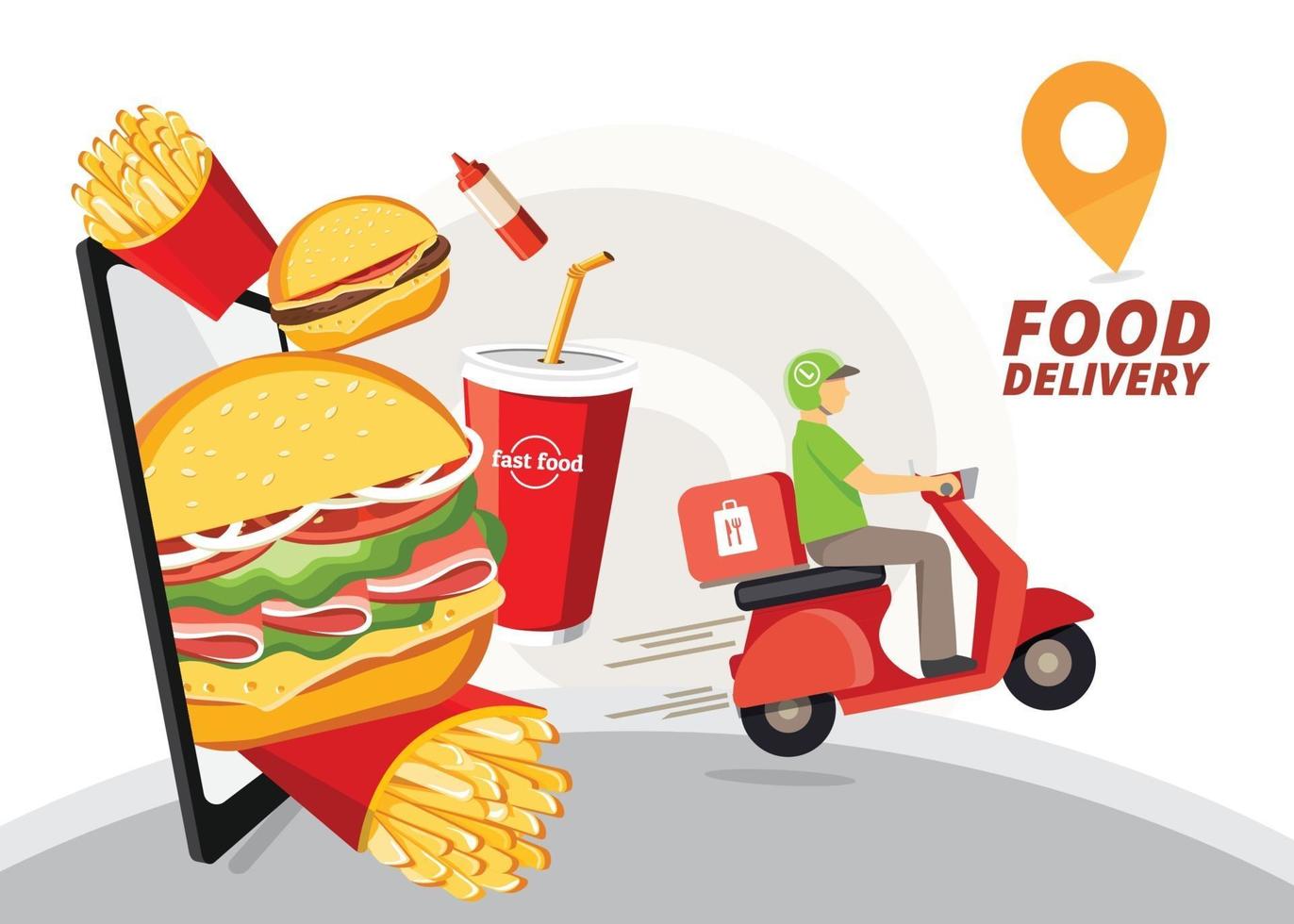 Food delivery service design vector