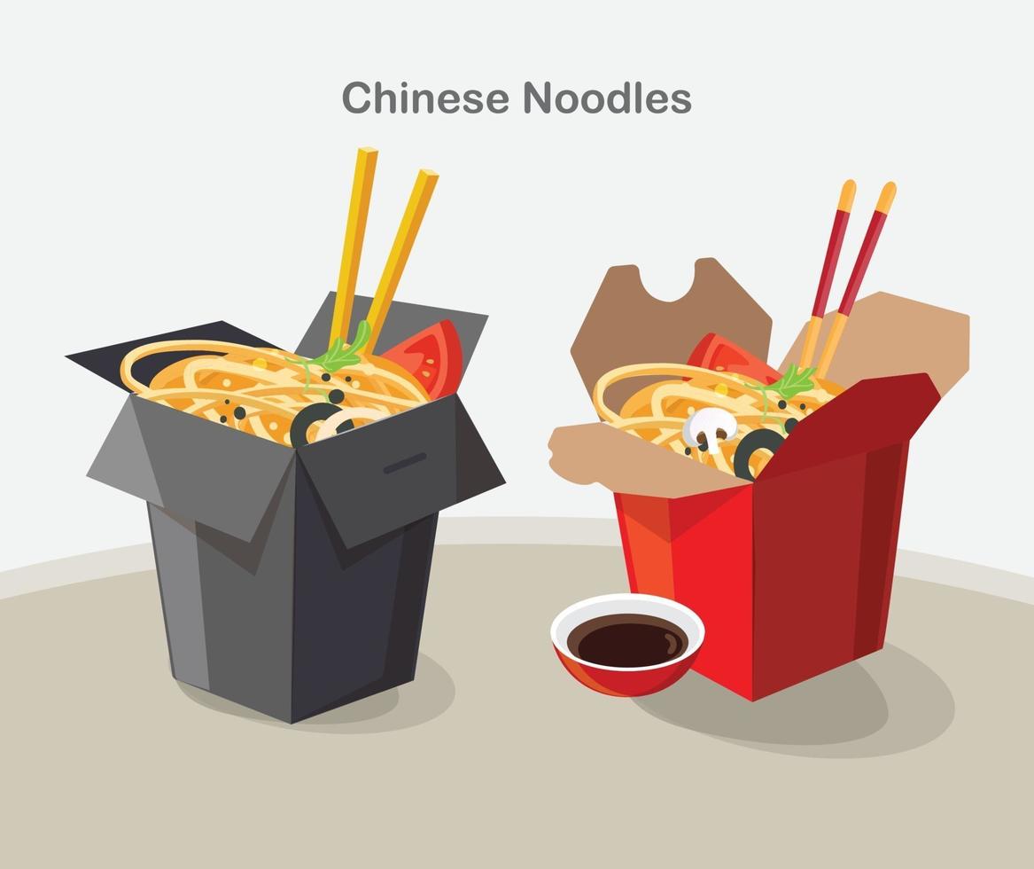 chinese food take away box design set vector