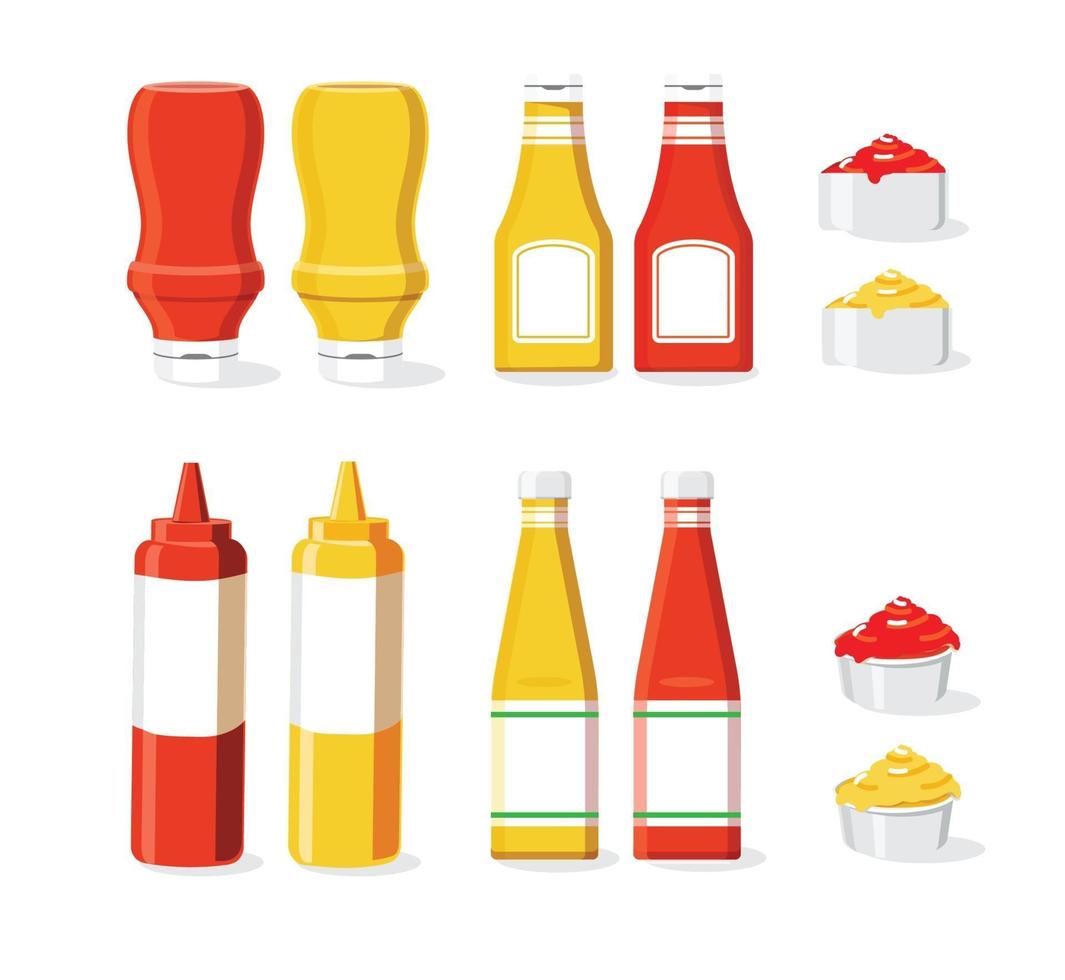 Ketchup and mustard Icon Set vector