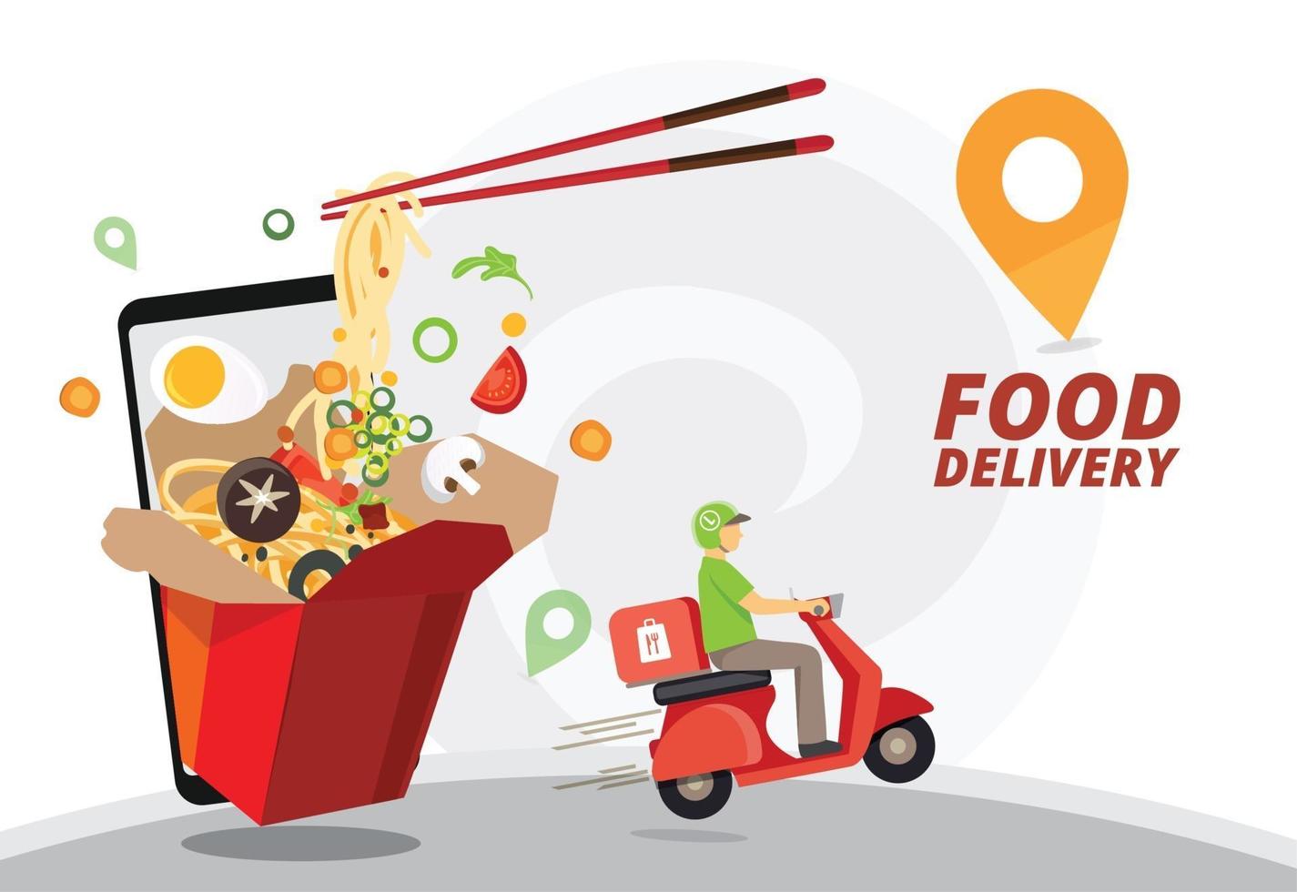 Food delivery service design vector