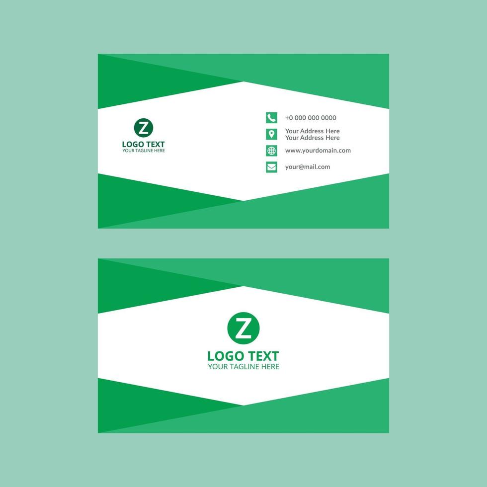 Green Nice Business Card Template vector