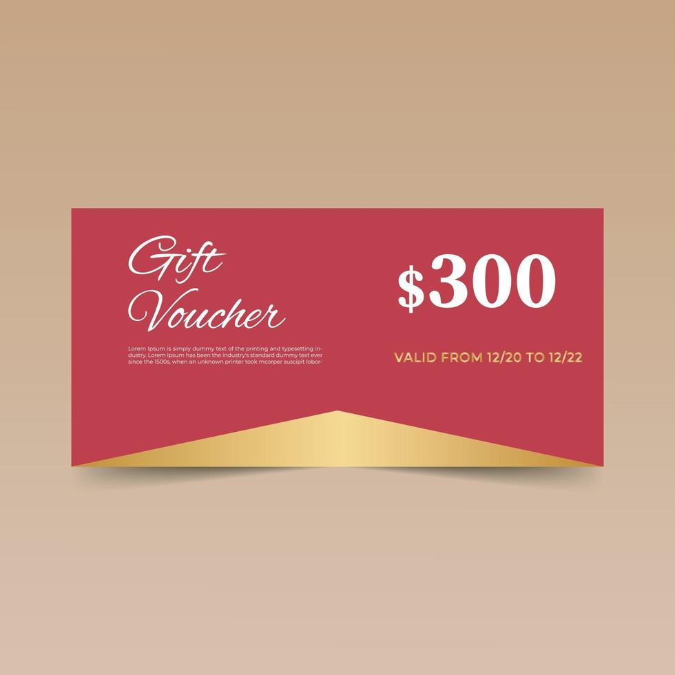 Red Gift Voucher Design Template vector