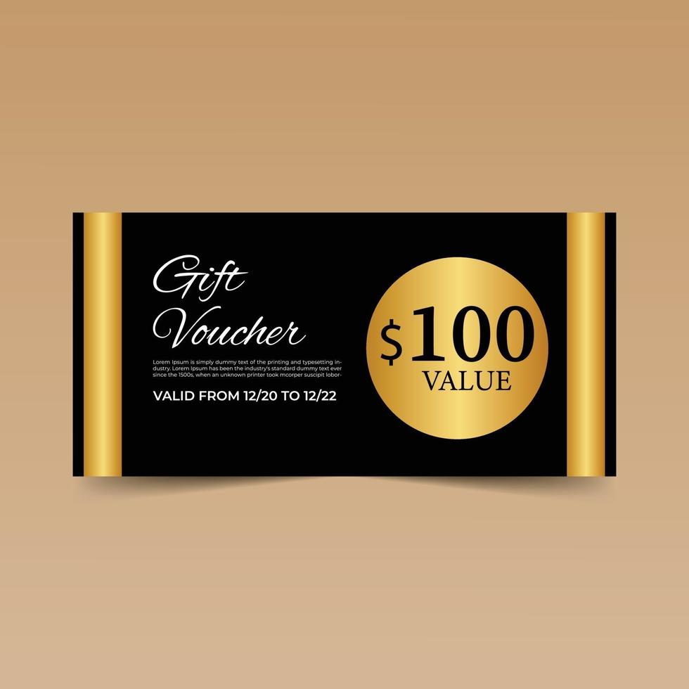 Gold Gift Voucher Design Template vector