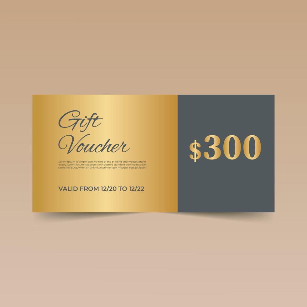 Nice Golden Gift Voucher Design Template vector