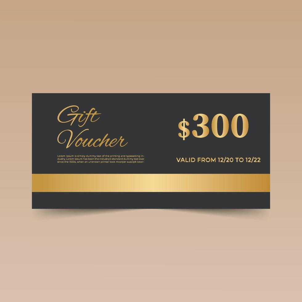 Awesome Gold Black Gift Voucher Design Template vector