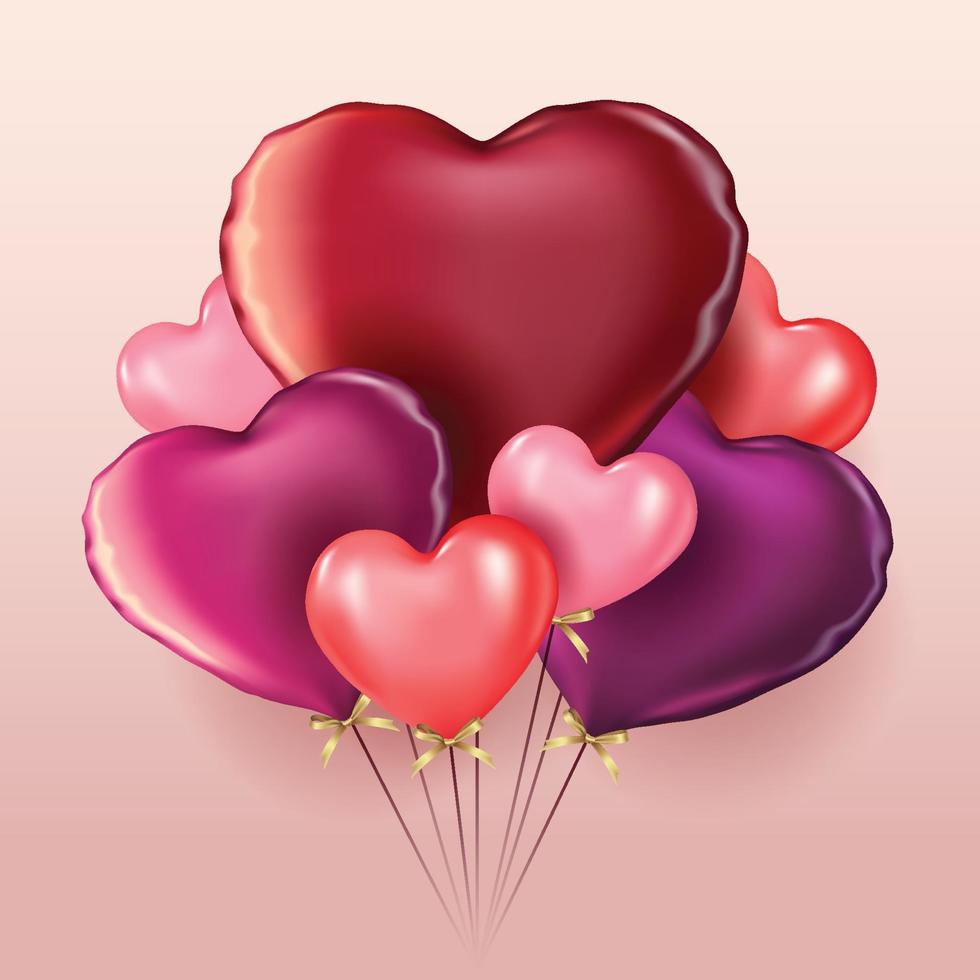 Happy Valentine's Day banner with balloons vector