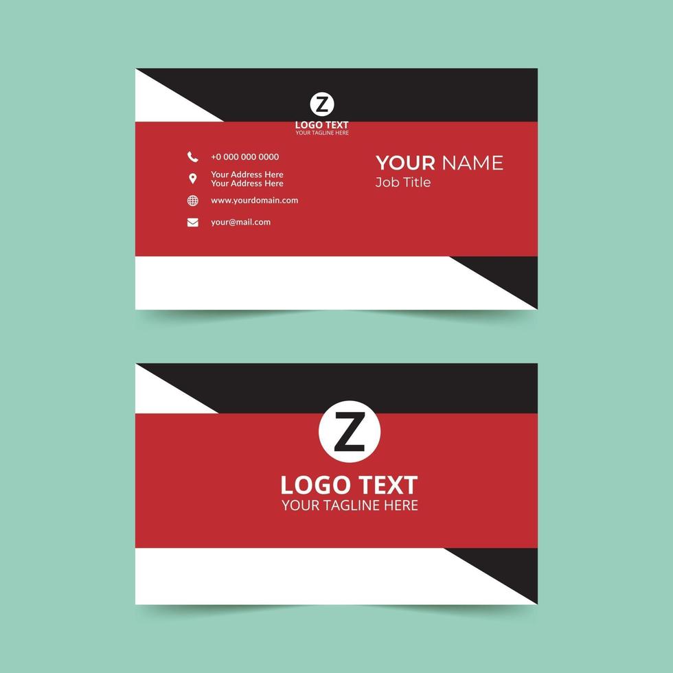 Red Black Nice Business Card Template vector