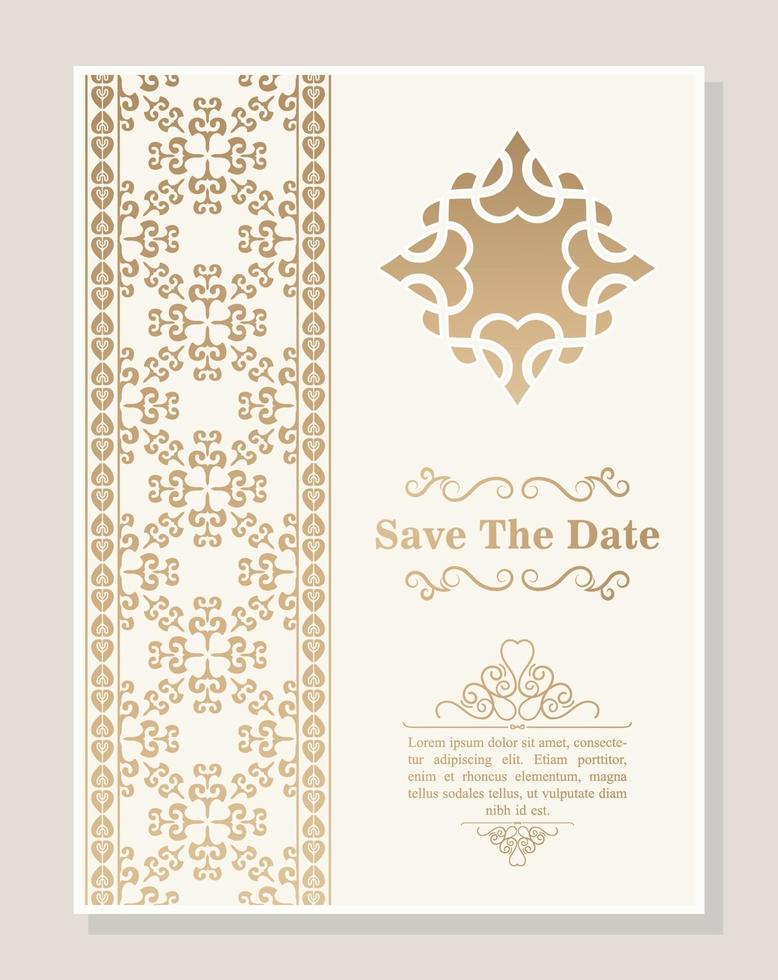 Luxury wedding invitation in mandala vector